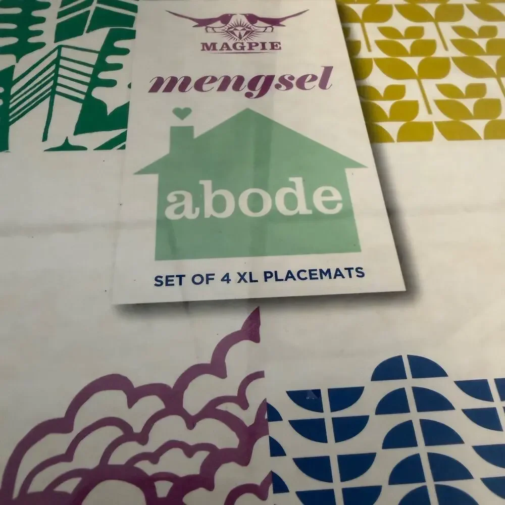 Magpie Mengsel Abode Animal Cork Backed 4- XL Placemats New